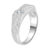 Mini Nugget Baby Ring Cubic Zirconia White Gold 14k [R254-254]