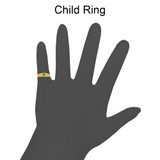 Mini Kids Signet Solitaire Ring Green CZ Yellow Gold 14k [R254-305]