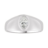 Small Tapered Baby Ring Cubic Zirconia White Gold 14k [R254-554]