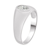 Small Tapered Baby Ring Cubic Zirconia White Gold 14k [R254-554]