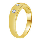 Small Band Baby Ring Cubic Zirconia Yellow Gold 14k [R254-604]