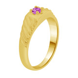 Small Baby Ring Purple CZ Yellow Gold 14k [R254-702]