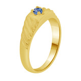 Small Baby Ring Blue CZ Yellow Gold 14k [R254-709]