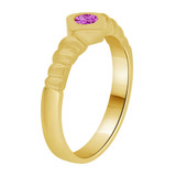 Fancy Small Baby Ring Purple CZ Yellow Gold 14k [R254-802]