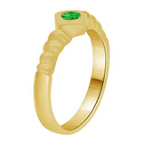 Fancy Small Baby Ring Green CZ Yellow Gold 14k [R254-805]