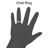 Fancy Small Baby Ring Green CZ Yellow Gold 14k [R254-805]