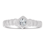 Fancy Small Baby Ring Cubic Zirconia White Gold 14k [R254-854]