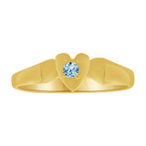 Mini Baby Ring Aqua Blue CZ Yellow Gold 14k [R255-103]