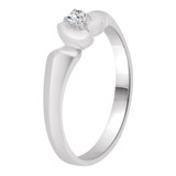 Mini Baby Ring Cubic Zirconia White Gold 14k [R255-154]