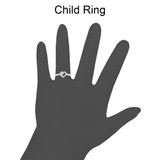 Mini Heart Baby Ring Cubic Zirconia White Gold 14k [R255-354]
