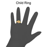 Baby Hearts Ring Purple CZ Yellow Gold 14k [R255-502]