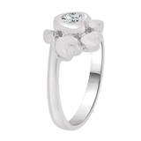 Baby Ring Cubic Zirconia Hearts White Gold 14k [R255-554]