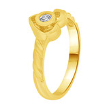 Small Heart Baby Ring Cubic Zirconia Yellow Gold 14k [R255-704]