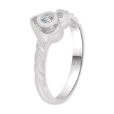 Small Heart Baby Ring Cubic Zirconia White Gold 14k [R255-754]