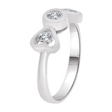 Small Heart Baby Ring CZ White Gold 14k [R255-854]