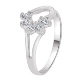 Small Ring Cubic Zirconia Heart White Gold 14k [R256-154]