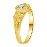 Mini Band Ring Cubic Zirconia Yellow Gold 14k [R256-404]
