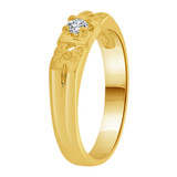 Mini Solitaire Ring Cubic Zirconia Yellow Gold 14k [R256-504]