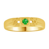 Mini Solitaire Ring Green CZ May Yellow Gold 14k [R256-505]