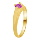 Mini Ring Purple CZ Feb Yellow Gold 14k [R257-602]