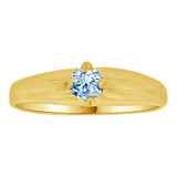 Mini Ring Aqua Blue CZ Mar Yellow Gold 14k [R257-603]