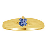 Mini Ring Blue CZ Sep Yellow Gold 14k [R257-609]