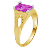 Mini Child Ring Purple CZ Horse Shoe Yellow Gold 14k [R259-302]