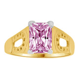 Mini Child Ring Light Purple CZ Horse Shoe Yellow Gold 14k [R259-306]