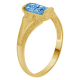 Baby Child Ring Blue CZ Dec Yellow Gold 14k [R260-112]