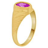 Small Teenager Ring Purple CZ Yellow Gold 14k [R260-502]