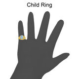 Small Child Ring Aqua Color CZ Yellow Gold 14k [R261-103]