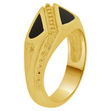 Small Fancy Ring Black Resin Size 4.5 Yellow Gold 14k [R262-001]