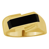 Small Fancy Ring Black Resin Size 3.5 Yellow Gold 14k [R262-004]