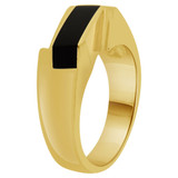 Small Fancy Ring Black Resin Size 3.5 Yellow Gold 14k [R262-004]