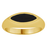 Small Fancy Ring Black Resin Size 5.5 Yellow Gold 14k [R262-006]