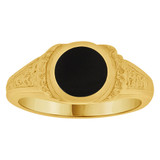 Black Onyx Resin RingSize 7.5 Yellow Gold 14k [R262-009]
