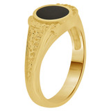 Black Onyx Resin RingSize 7.5 Yellow Gold 14k [R262-009]