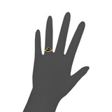 Black Onyx Resin RingSize 7.5 Yellow Gold 14k [R262-011]