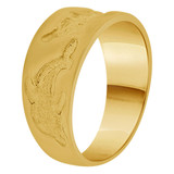 Small Ring Dolphin Band Design Yellow Gold 14k [R262-017]