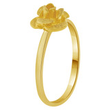 Mini Rose Flower Ring Yellow Gold 14k [R263-006]