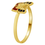 Color Enamel Resin Ring Butterfly Yellow Gold 14k [R263-009]