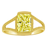 Small Ring Rectangular CZ Yellow Yellow Gold 14k [R263-211]