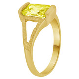 Small Ring Rectangular CZ Yellow Yellow Gold 14k [R263-211]