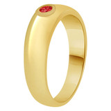 Small Band Ring CZ Red Yellow Gold 14k [R263-707]