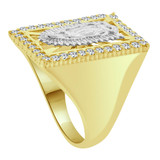 Religious Guadalupe Men Ring CZ Yellow Gold 14k [R500-031]