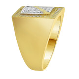 Signet Men Ring CZ Yellow Gold 14k [R503-014]