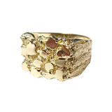 Nugget Men Guy Gent Ring Yellow Gold 14k [R504-016]