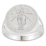 Miraculous Milagrosa Mary Men Ring  White Gold 14k [R510-076]