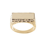 Signet Nugget Men Guy Gent Ring Yellow Gold 14k [R511-035]