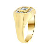 Men Ring Cubic Zirconia Yellow Gold 14k [R520-134]